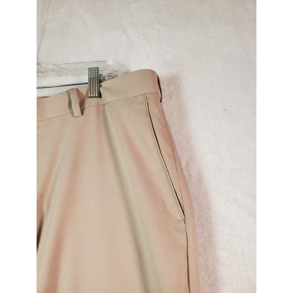 PGA TOUR Dress Pants Mens Khaki Flat Front Straight Leg Light Wash Slash Pockets - Picture 5 of 8